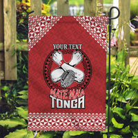 Tonga Rugby XIII Custom Garden Flag Mate Ma'a Tonga with Ngatu Pattern LT9 Garden Flag Red - Polynesian Pride