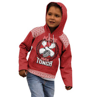 Tonga Rugby XIII Custom Kid Hoodie Mate Ma'a Tonga with Ngatu Pattern LT9 - Polynesian Pride