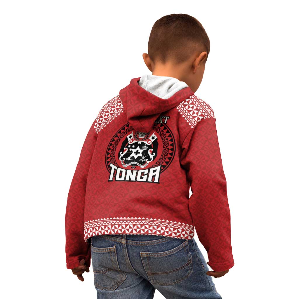 Tonga Rugby XIII Custom Kid Hoodie Mate Ma'a Tonga with Ngatu Pattern LT9 - Polynesian Pride