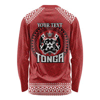 Tonga Rugby XIII Custom Long Sleeve Shirt Mate Ma'a Tonga with Ngatu Pattern LT9 - Polynesian Pride
