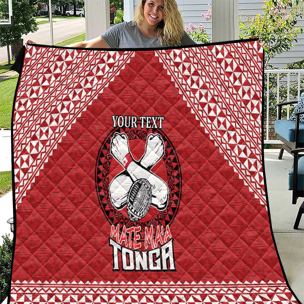 Tonga Rugby XIII Custom Quilt Mate Ma'a Tonga with Ngatu Pattern LT9 Red - Polynesian Pride