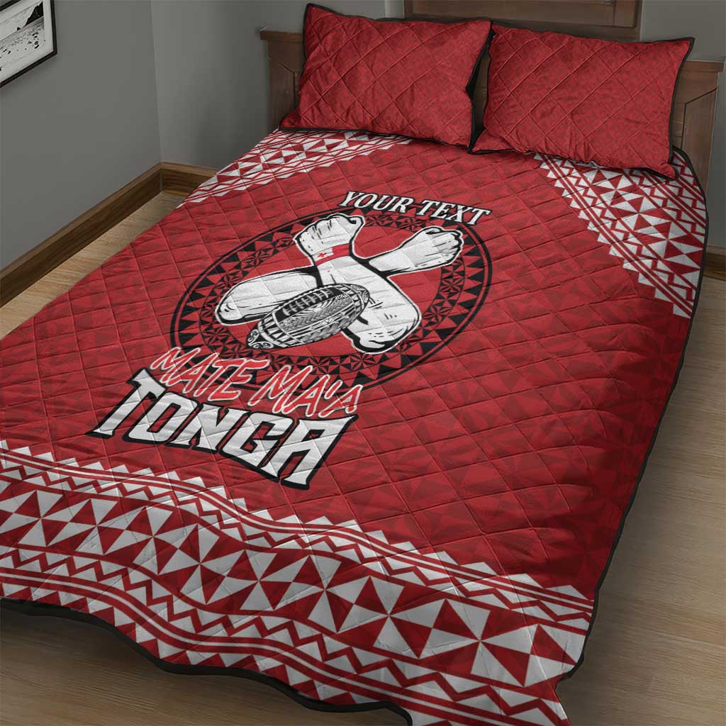 Tonga Rugby XIII Custom Quilt Bed Set Mate Ma'a Tonga with Ngatu Pattern LT9 - Polynesian Pride