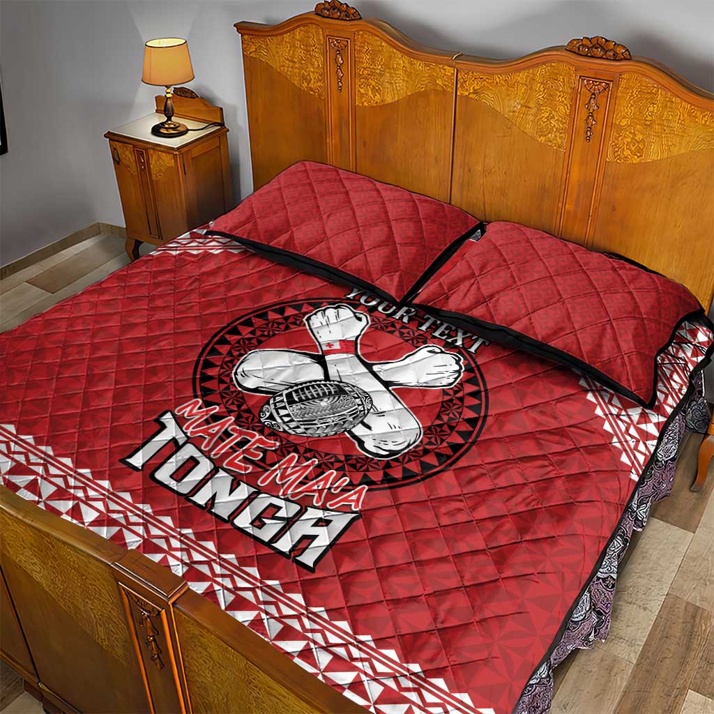 Tonga Rugby XIII Custom Quilt Bed Set Mate Ma'a Tonga with Ngatu Pattern LT9 - Polynesian Pride