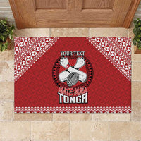 Tonga Rugby XIII Custom Rubber Doormat Mate Ma'a Tonga with Ngatu Pattern LT9 Red - Polynesian Pride