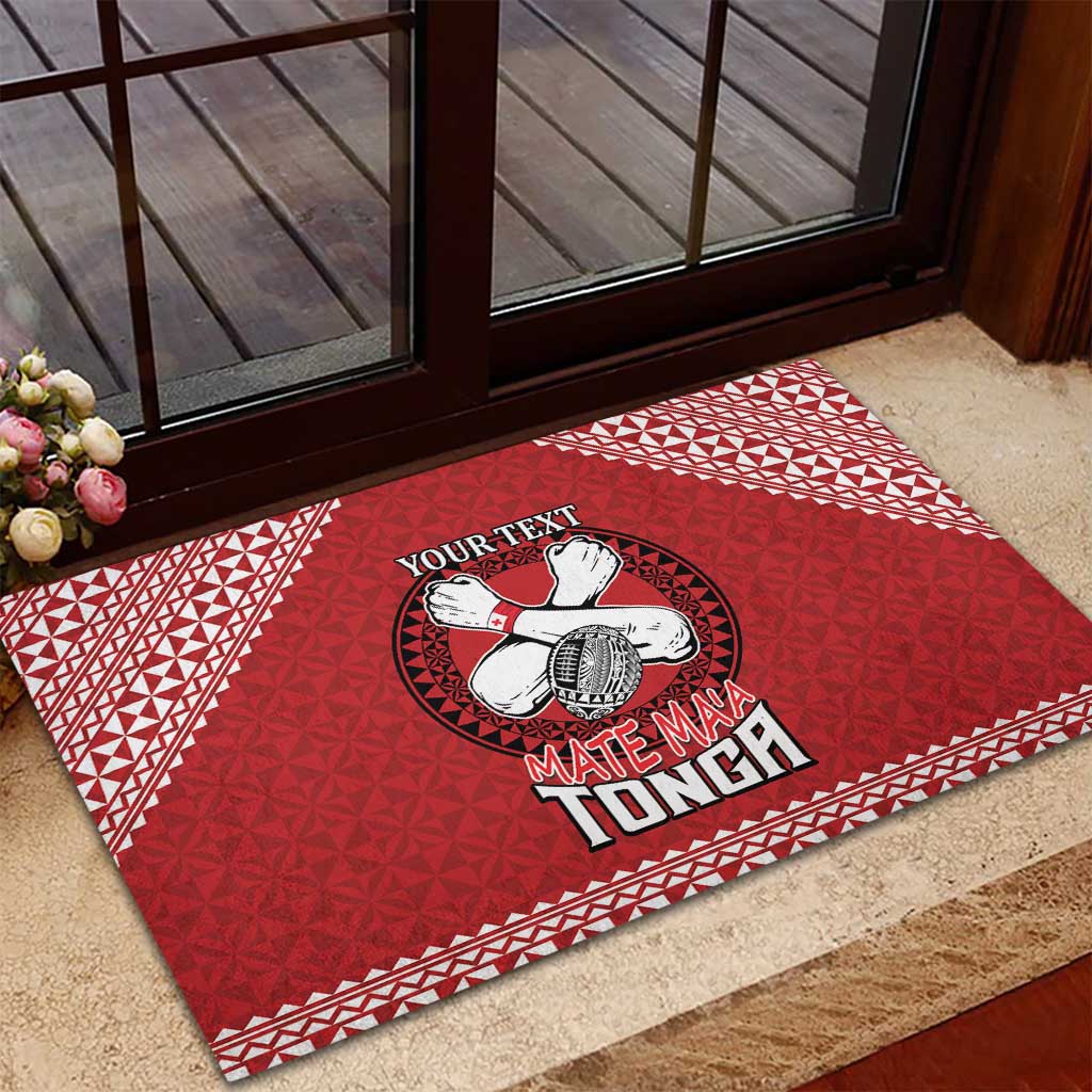 Tonga Rugby XIII Custom Rubber Doormat Mate Ma'a Tonga with Ngatu Pattern LT9 - Polynesian Pride