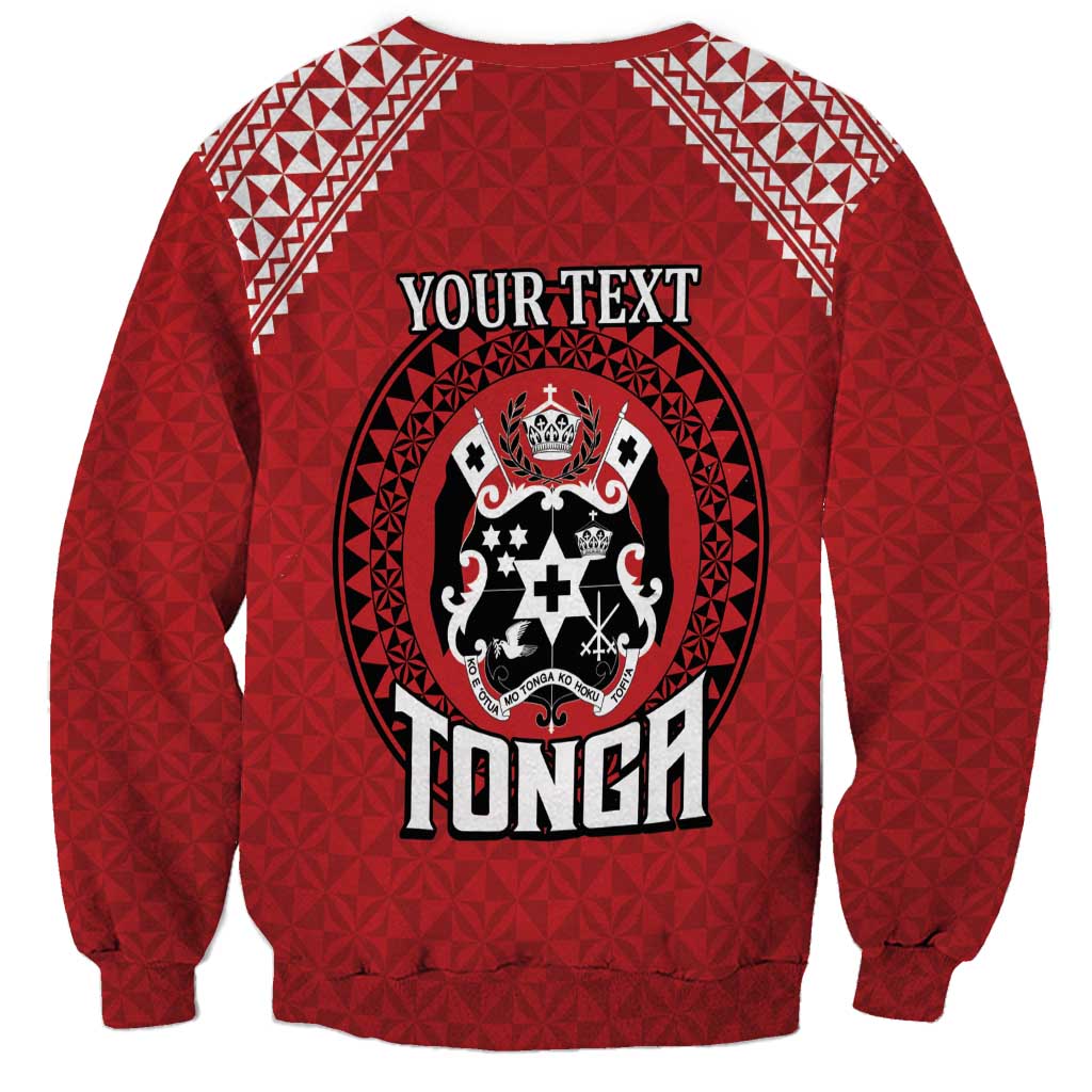 Tonga Rugby XIII Custom Sweatshirt Mate Ma'a Tonga with Ngatu Pattern LT9 - Polynesian Pride