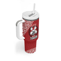 Tonga Rugby XIII Custom Tumbler With Handle Mate Ma'a Tonga with Ngatu Pattern LT9 - Polynesian Pride