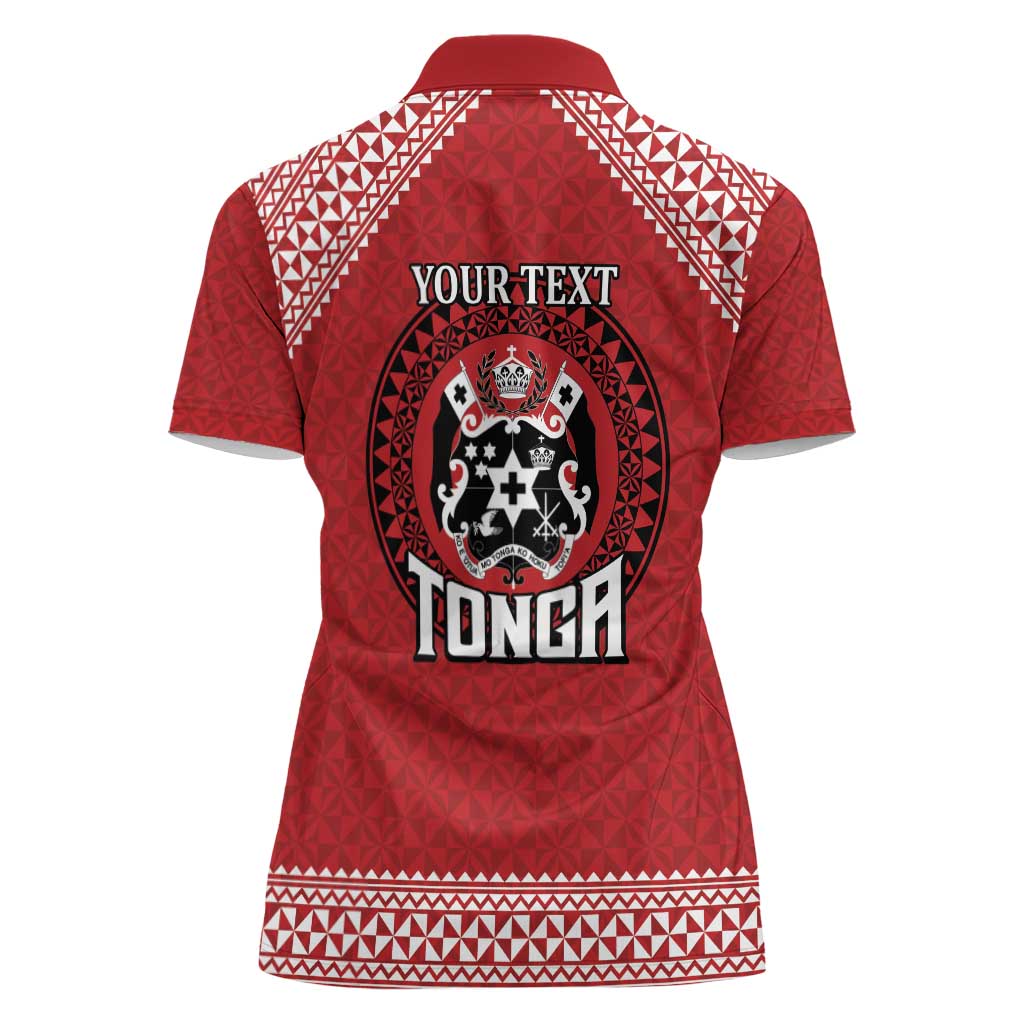 Tonga Rugby XIII Custom Women Polo Shirt Mate Ma'a Tonga with Ngatu Pattern LT9 - Polynesian Pride