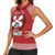 Tonga Rugby XIII Custom Women Sleeveless Polo Shirt Mate Ma'a Tonga with Ngatu Pattern