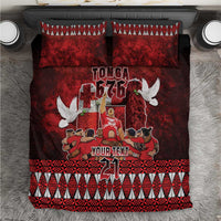 Custom Tonga 676 Haamonga a Maui Bedding Set Tongan Sipi Tau Unique Dance LT9 Red - Polynesian Pride