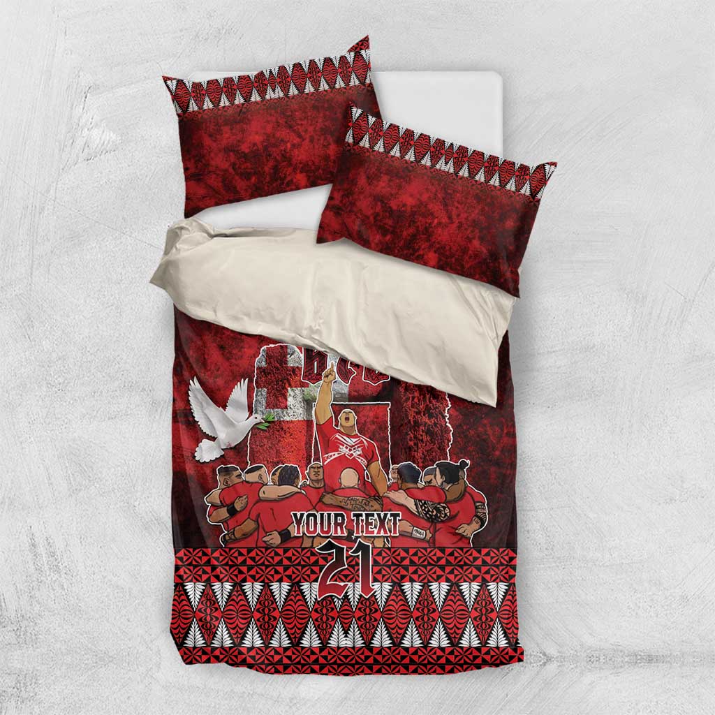 Custom Tonga 676 Haamonga a Maui Bedding Set Tongan Sipi Tau Unique Dance LT9 US Twin 172cm x 218cm Red - Polynesian Pride