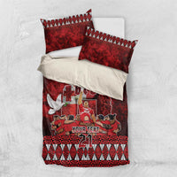 Custom Tonga 676 Haamonga a Maui Bedding Set Tongan Sipi Tau Unique Dance LT9 US Twin 172cm x 218cm Red - Polynesian Pride
