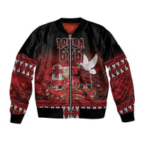 Custom Tonga 676 Haamonga a Maui Bomber Jacket Tongan Sipi Tau Unique Dance LT9 Unisex Red - Polynesian Pride