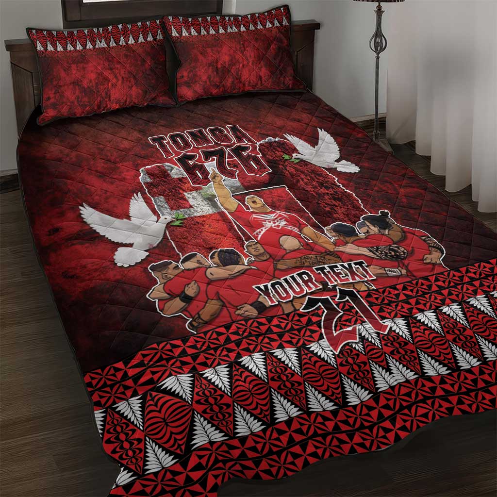 Custom Tonga 676 Haamonga a Maui Quilt Bed Set Tongan Sipi Tau Unique Dance LT9 Red - Polynesian Pride