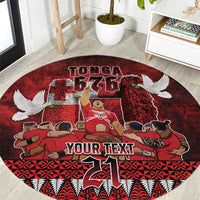 Custom Tonga 676 Haamonga a Maui Round Carpet Tongan Sipi Tau Unique Dance LT9 Red - Polynesian Pride