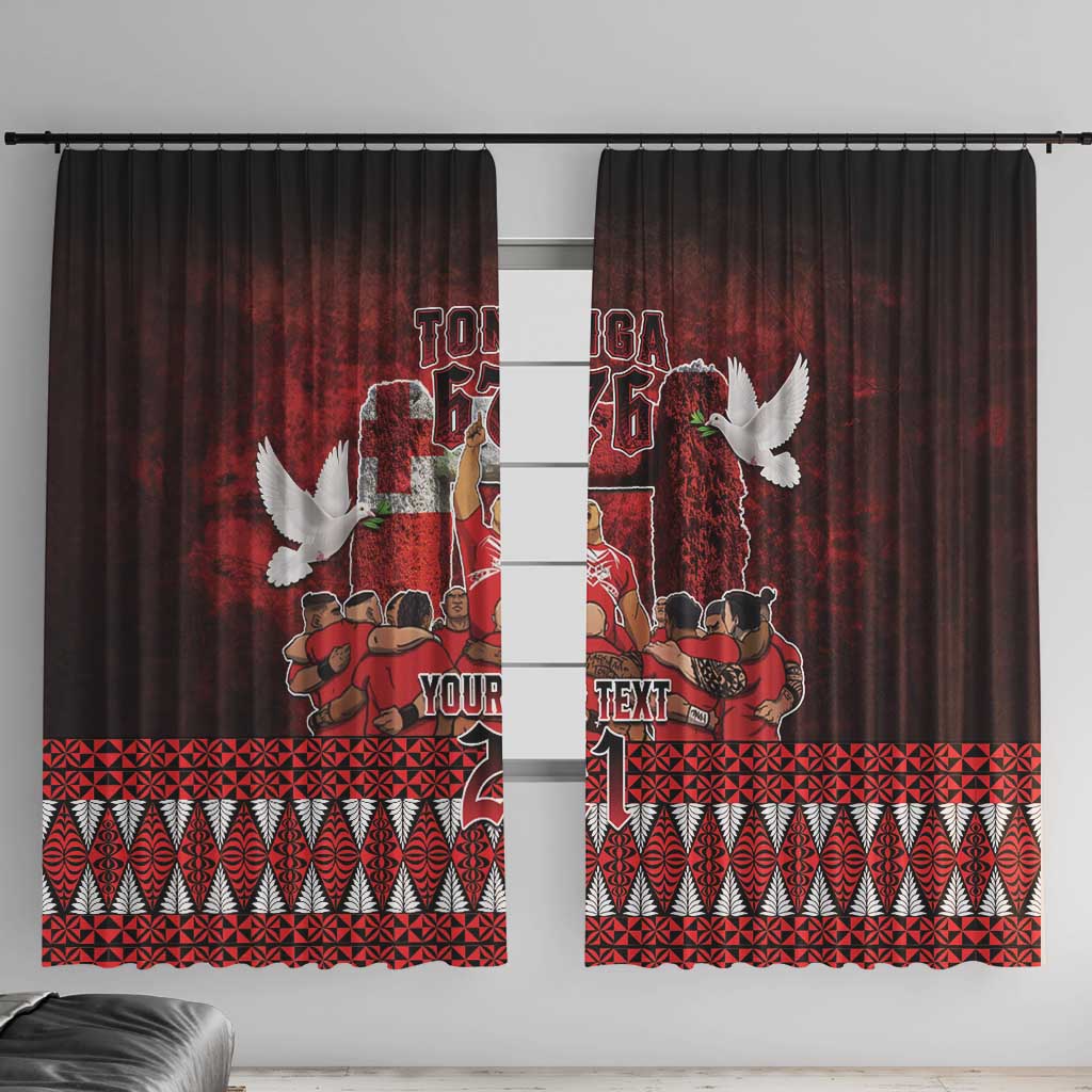 Custom Tonga 676 Haamonga a Maui Window Curtain Tongan Sipi Tau Unique Dance LT9 With Hooks Red - Polynesian Pride