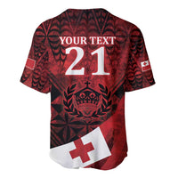 Custom Tonga XIII Rugby Tribal Tattoo Baseball Jersey Mate Ma'a Tonga Kupesi Ngatu Grunge Style LT9 - Polynesian Pride