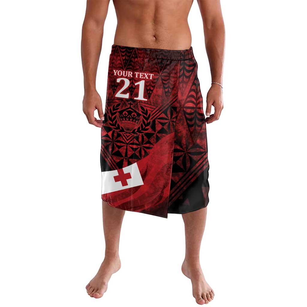Custom Tonga XIII Rugby Tribal Tattoo Lavalava Mate Ma'a Tonga Kupesi Ngatu Grunge Style LT9 Red - Polynesian Pride