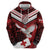 Custom Tonga XIII Rugby Tribal Tattoo Zip Hoodie Mate Ma'a Tonga Kupesi Ngatu Grunge Style