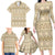 Pasifika Sataoa Pattern Simple Motif Family Matching Long Sleeve Bodycon Dress and Hawaiian Shirt Beige Tan LT9 - Polynesian Pride