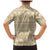 Pasifika Sataoa Pattern Simple Motif Family Matching Mermaid Dress and Hawaiian Shirt Beige Tan LT9 - Polynesian Pride