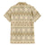 Pasifika Sataoa Pattern Simple Motif Family Matching Mermaid Dress and Hawaiian Shirt Beige Tan LT9 - Polynesian Pride