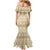 Pasifika Sataoa Pattern Simple Motif Family Matching Mermaid Dress and Hawaiian Shirt Beige Tan LT9 - Polynesian Pride