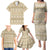 Pasifika Sataoa Pattern Simple Motif Family Matching Puletasi and Hawaiian Shirt Beige Tan LT9 - Polynesian Pride