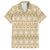 Pasifika Sataoa Pattern Simple Motif Family Matching Short Sleeve Bodycon Dress and Hawaiian Shirt Beige Tan LT9 Dad's Shirt - Short Sleeve Beige Tan - Polynesian Pride