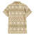 Pasifika Sataoa Pattern Simple Motif Family Matching Short Sleeve Bodycon Dress and Hawaiian Shirt Beige Tan LT9 - Polynesian Pride