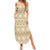 Pasifika Sataoa Pattern Simple Motif Family Matching Summer Maxi Dress and Hawaiian Shirt Beige Tan LT9 Mom's Dress Beige Tan - Polynesian Pride