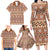 Pasifika Sataoa Pattern Simple Motif Family Matching Long Sleeve Bodycon Dress and Hawaiian Shirt Brown Beige Tan LT9 - Polynesian Pride