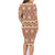 Pasifika Sataoa Pattern Simple Motif Family Matching Long Sleeve Bodycon Dress and Hawaiian Shirt Brown Beige Tan LT9 - Polynesian Pride