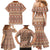 Pasifika Sataoa Pattern Simple Motif Family Matching Mermaid Dress and Hawaiian Shirt Brown Beige Tan LT9 - Polynesian Pride