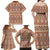 Pasifika Sataoa Pattern Simple Motif Family Matching Off Shoulder Maxi Dress and Hawaiian Shirt Brown Beige Tan LT9 - Polynesian Pride