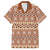 Pasifika Sataoa Pattern Simple Motif Family Matching Short Sleeve Bodycon Dress and Hawaiian Shirt Brown Beige Tan LT9 Dad's Shirt - Short Sleeve Brown - Polynesian Pride