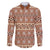 Pasifika Sataoa Pattern Simple Motif Family Matching Short Sleeve Bodycon Dress and Hawaiian Shirt Brown Beige Tan LT9 Dad's Shirt - Long Sleeve Brown - Polynesian Pride