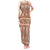 Pasifika Sataoa Pattern Simple Motif Tank Maxi Dress Brown Beige Tan LT9 Women Brown - Polynesian Pride