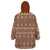 Pasifika Sataoa Pattern Simple Motif Wearable Blanket Hoodie Brown Beige Tan LT9 - Polynesian Pride