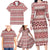 Pasifika Sataoa Pattern Simple Motif Family Matching Long Sleeve Bodycon Dress and Hawaiian Shirt Cherry LT9 - Polynesian Pride