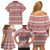 Pasifika Sataoa Pattern Simple Motif Family Matching Off Shoulder Short Dress and Hawaiian Shirt Cherry LT9 - Polynesian Pride