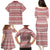 Pasifika Sataoa Pattern Simple Motif Family Matching Puletasi and Hawaiian Shirt Cherry LT9 - Polynesian Pride