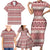 Pasifika Sataoa Pattern Simple Motif Family Matching Short Sleeve Bodycon Dress and Hawaiian Shirt Cherry LT9 - Polynesian Pride