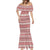 Pasifika Sataoa Pattern Simple Motif Mermaid Dress Cherry LT9 - Polynesian Pride