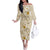 Pasifika Sataoa Pattern Plumeria Vintage Family Matching Off Shoulder Long Sleeve Dress and Hawaiian Shirt Beige Tan LT9 Mom's Dress Beige Tan - Polynesian Pride