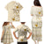 Pasifika Sataoa Pattern Plumeria Vintage Family Matching Puletasi and Hawaiian Shirt Beige Tan LT9 - Polynesian Pride