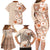 Pasifika Sataoa Pattern Plumeria Vintage Family Matching Long Sleeve Bodycon Dress and Hawaiian Shirt Brown Beige Tan LT9 - Polynesian Pride