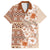 Pasifika Sataoa Pattern Plumeria Vintage Family Matching Long Sleeve Bodycon Dress and Hawaiian Shirt Brown Beige Tan LT9 Dad's Shirt - Short Sleeve Brown - Polynesian Pride