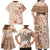 Pasifika Sataoa Pattern Plumeria Vintage Family Matching Off Shoulder Maxi Dress and Hawaiian Shirt Brown Beige Tan LT9 - Polynesian Pride