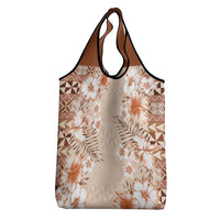 Pasifika Sataoa Pattern Plumeria Vintage Grocery Bag Brown Beige Tan LT9 - Polynesian Pride